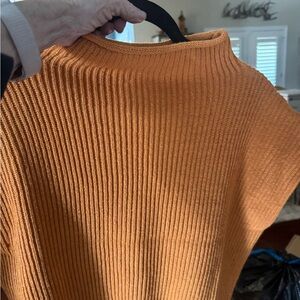 Le Lis Vibrant Orange Ribbed Sweater